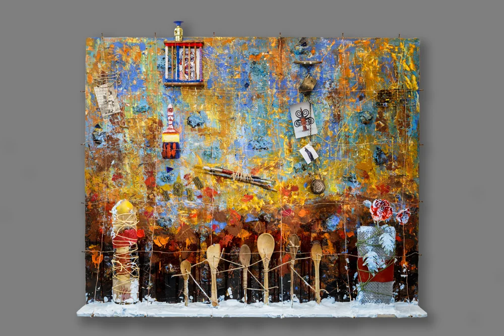Memories Mixed media on panel 48 x 60 x 8 in./ 121.9 x 152.4 x 20.3 cm