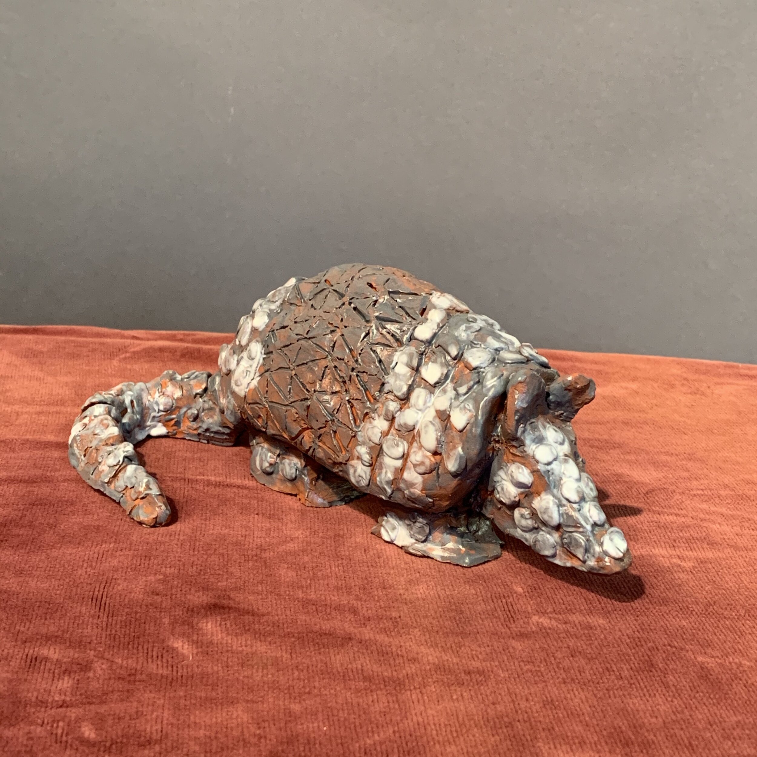   Armadillo :Sprit Animal Series  Clay with glaze   3.5 x 9 x 4 in/ 8.8 x 22.8 x 10 cm 2020 