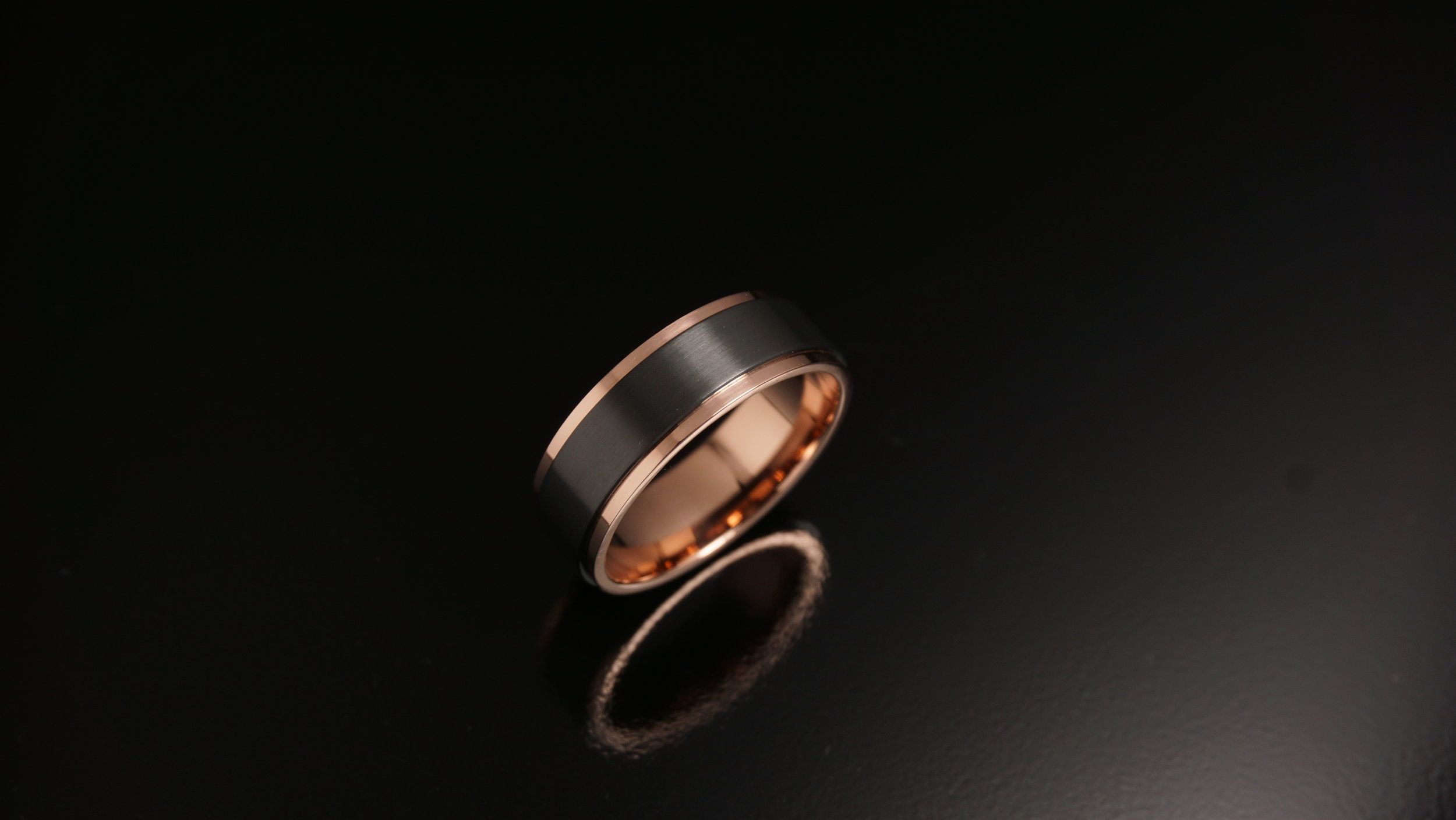 Unity - 7mm Rose Gold &amp; Black Zirconium