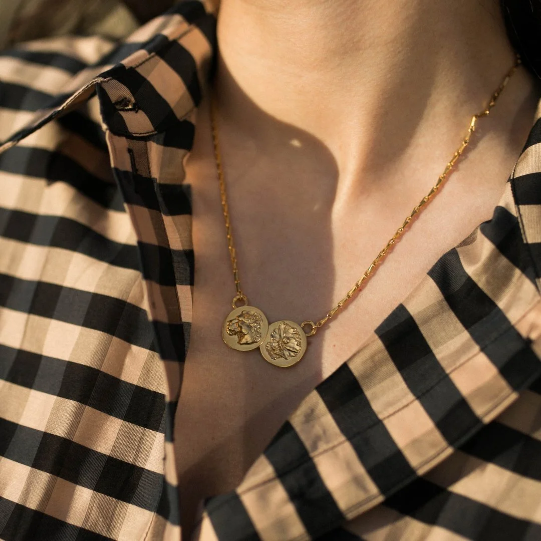Lioness Double Coin Pendant — Handmade 