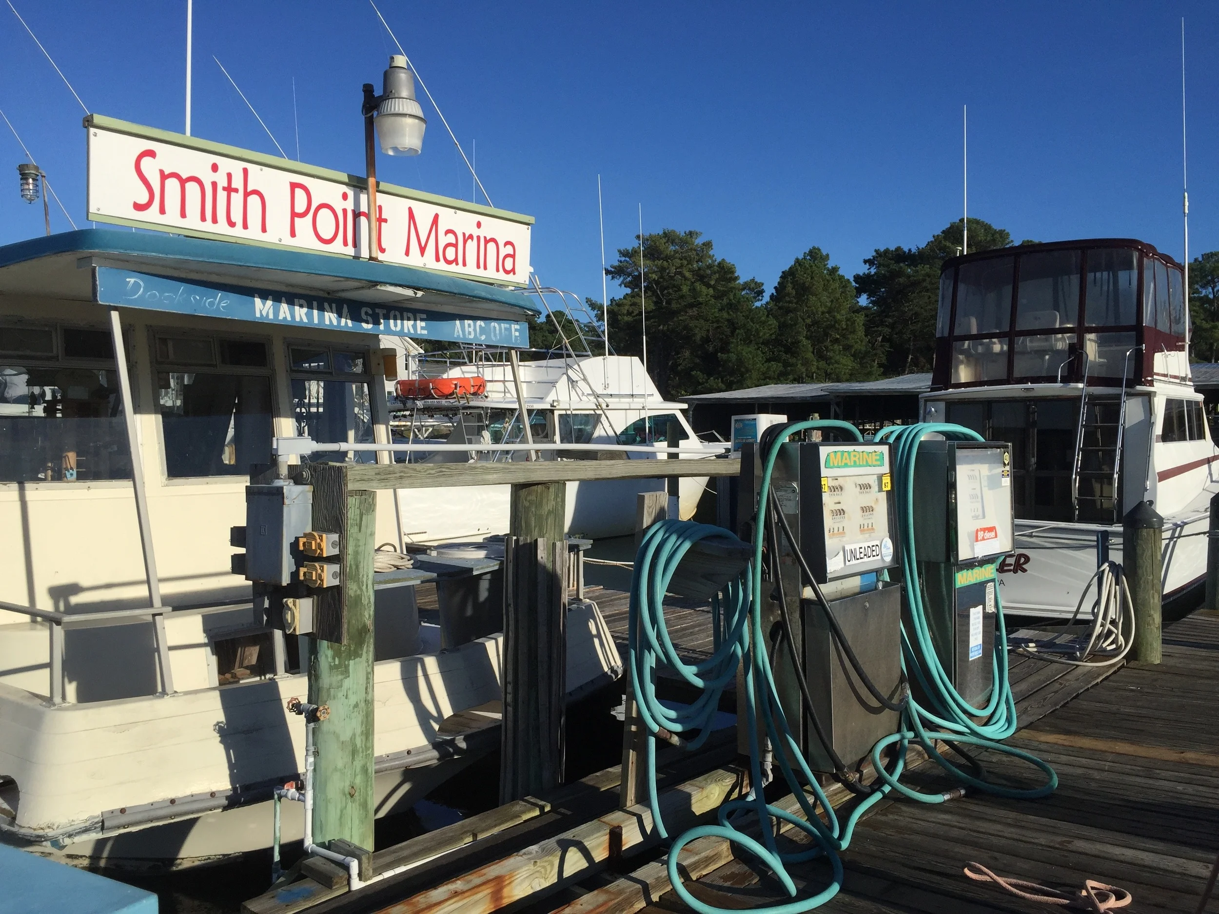 Smith Point Marina marine gas station. Photo by Meg Wallen.
