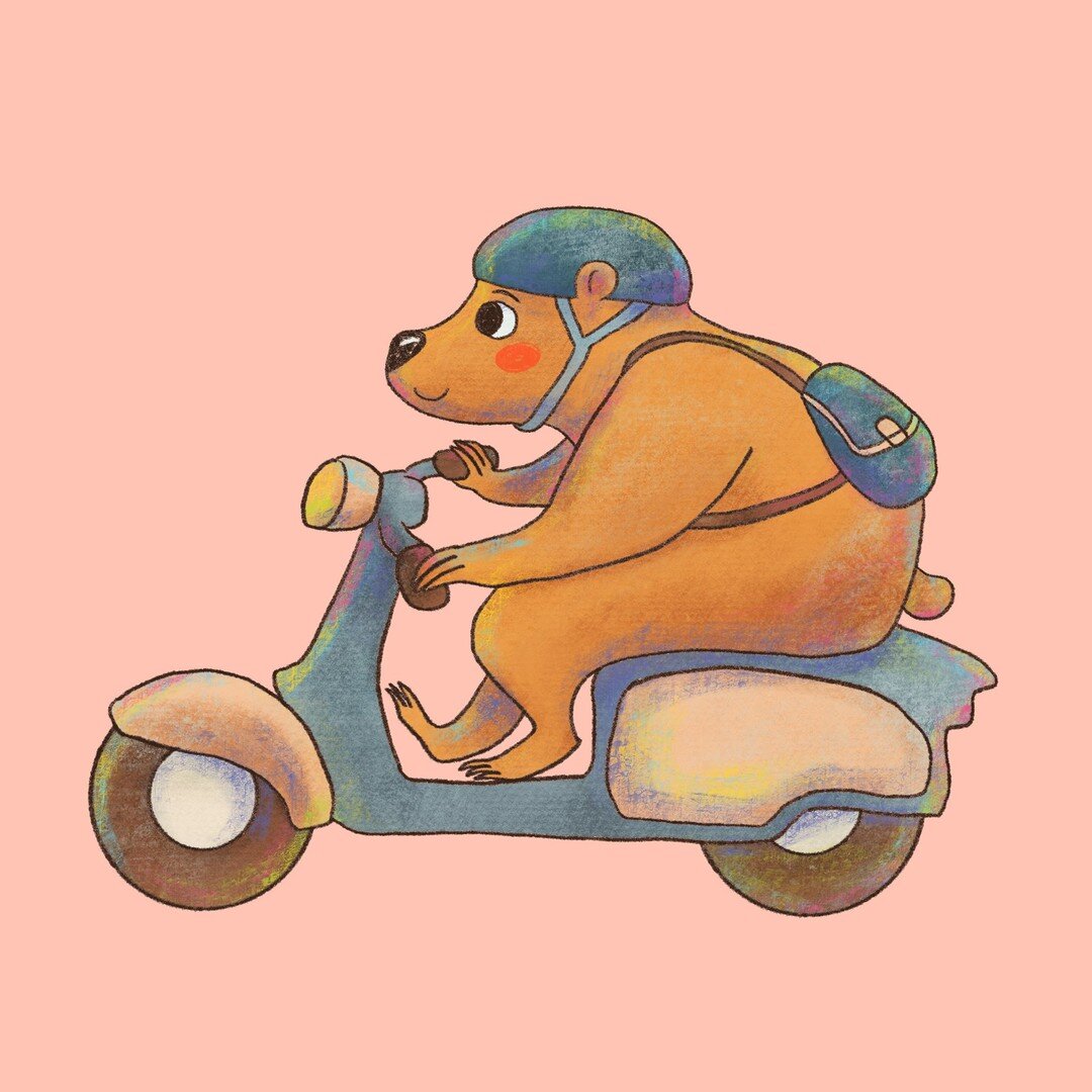 Brendon Bear on his morning commute to work - I always wanted a Vespa when I was a teenager. Considering I had a slight fear of being on any motorized vehicle (and that I managed to fall off my brother's dirt bike) you could say I liked the IDEA of h