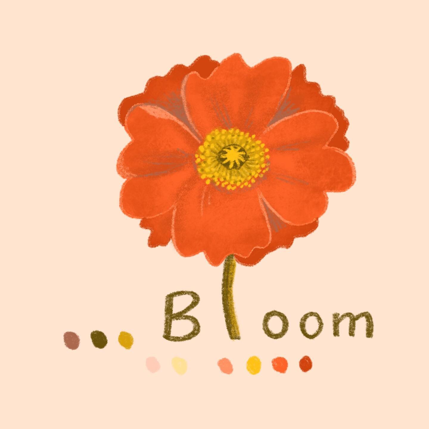 BLOOM my dear ... I have been taking a break for a bit. We finished the sketches stage for the book &bdquo;Die Baumtuer&ldquo; and now it is time to explore colour palettes and the general feeling of the book. This is one of my experiments using only