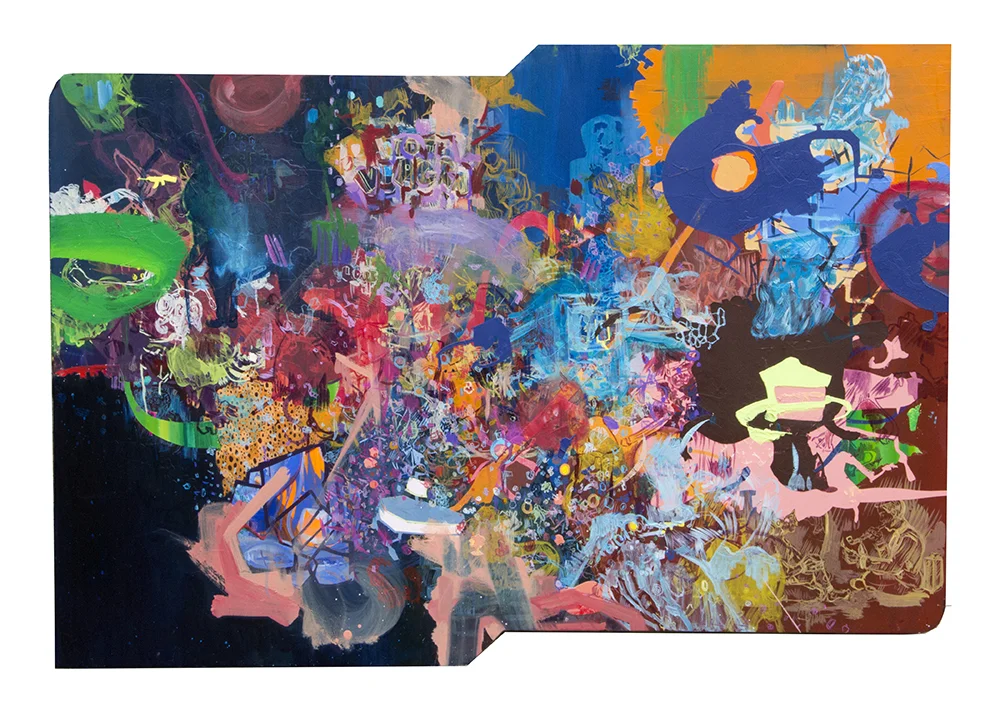 Lawrence Cromwell, Vote Viagra, 2015, oil and wax on board, 26 x 36 inches