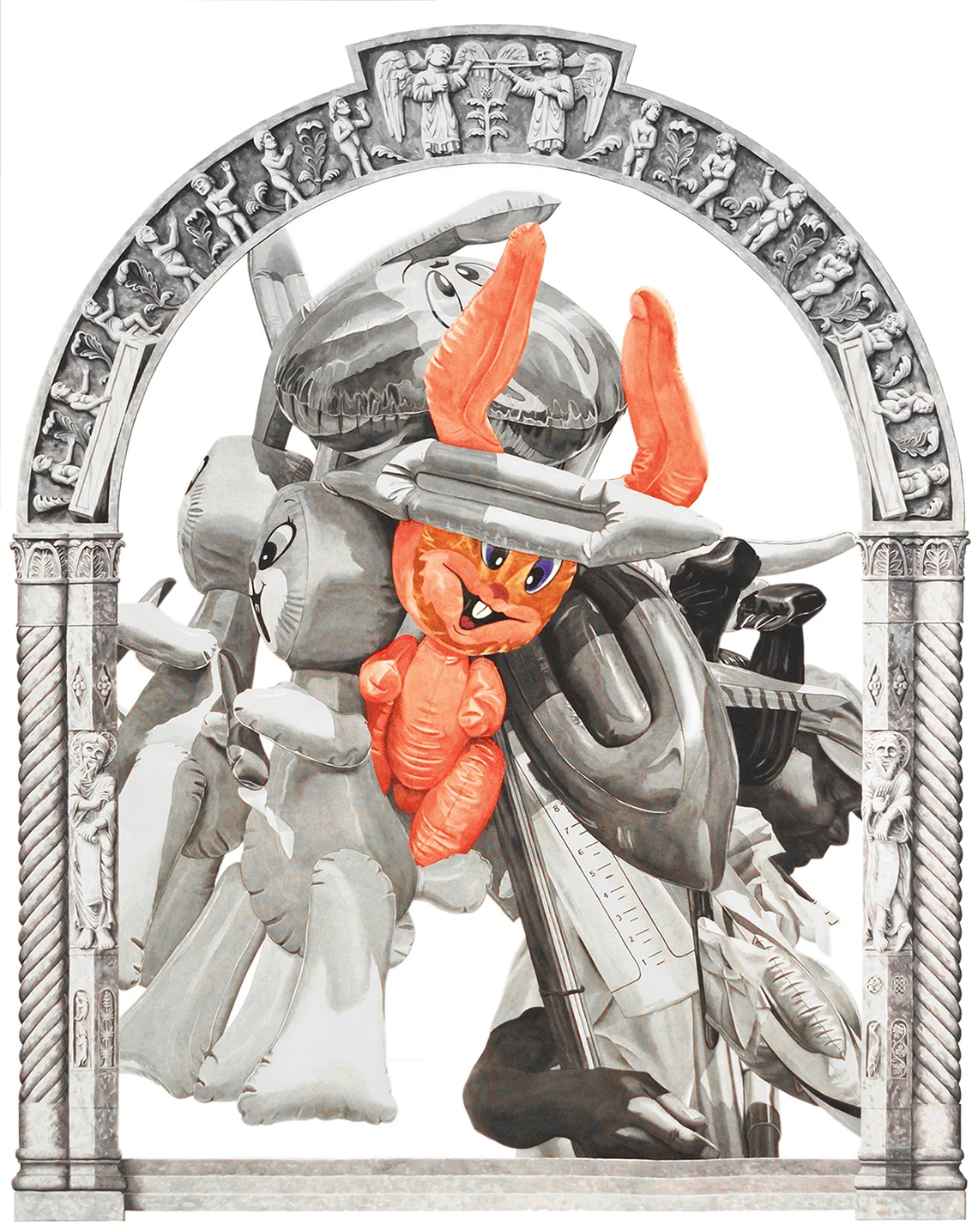 Scott Ponemone, Procession J, watercolor on paper, 63.5 x 49.5 inches