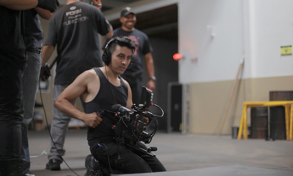 DIRECTOR MATTHEW ABAYA CONTEMPLATES A SHOT ON THE SET OF "VAMPARIAH." (PHOTO: COURTESY THE FILMMAKER)