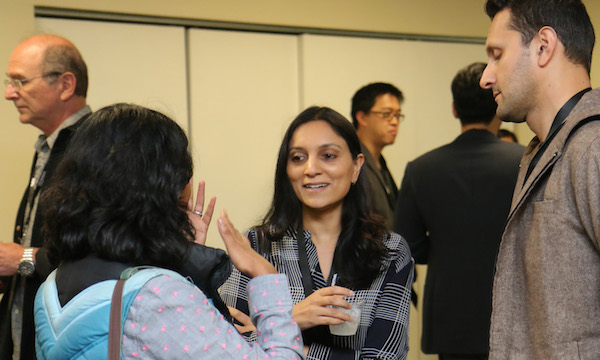 PRODUCER MEGHA KADAKIA IS THE FOCAL POINT OF A CONVERSATION WITH DIRECTOR LEENA PENDHARKAR (LEFT) AND PRODUCER SAURABH KIKANI. (PHOTO: STEVEN LAM)