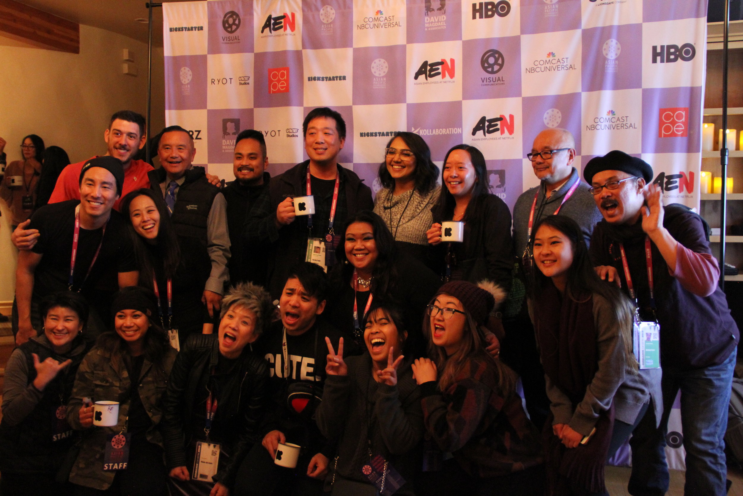  The #APAParkCity crew take one last curtain call before departing the Kickstarter Lodge (from left): Michelle Sugihara, Kenji Tsukamoto, Netflix’ Alex Hudson, Rachelle Samson, Minji Chang, David Magdael, Susna Jin Davis, Francis Cullado, Kevyn Fong,