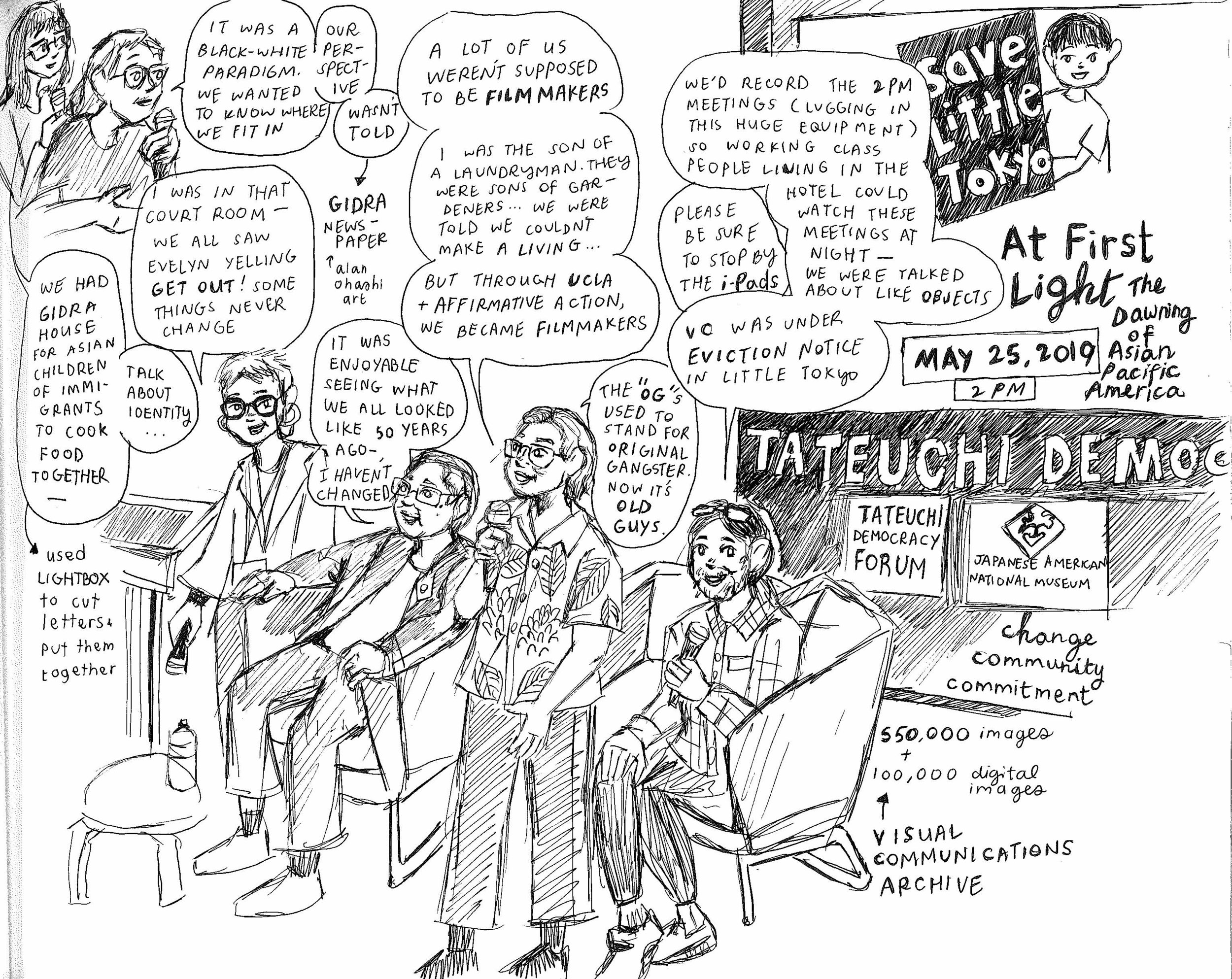 Sketch by Angel Trazo, one of the attendees of the event