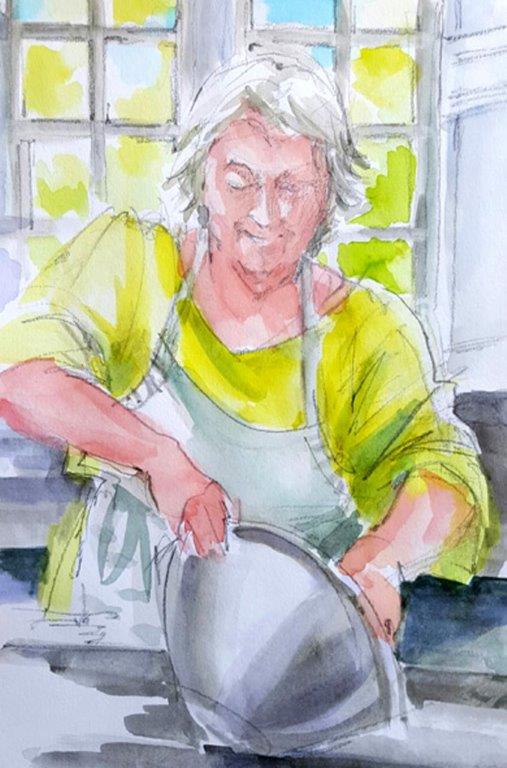 Jeannie making sourdough