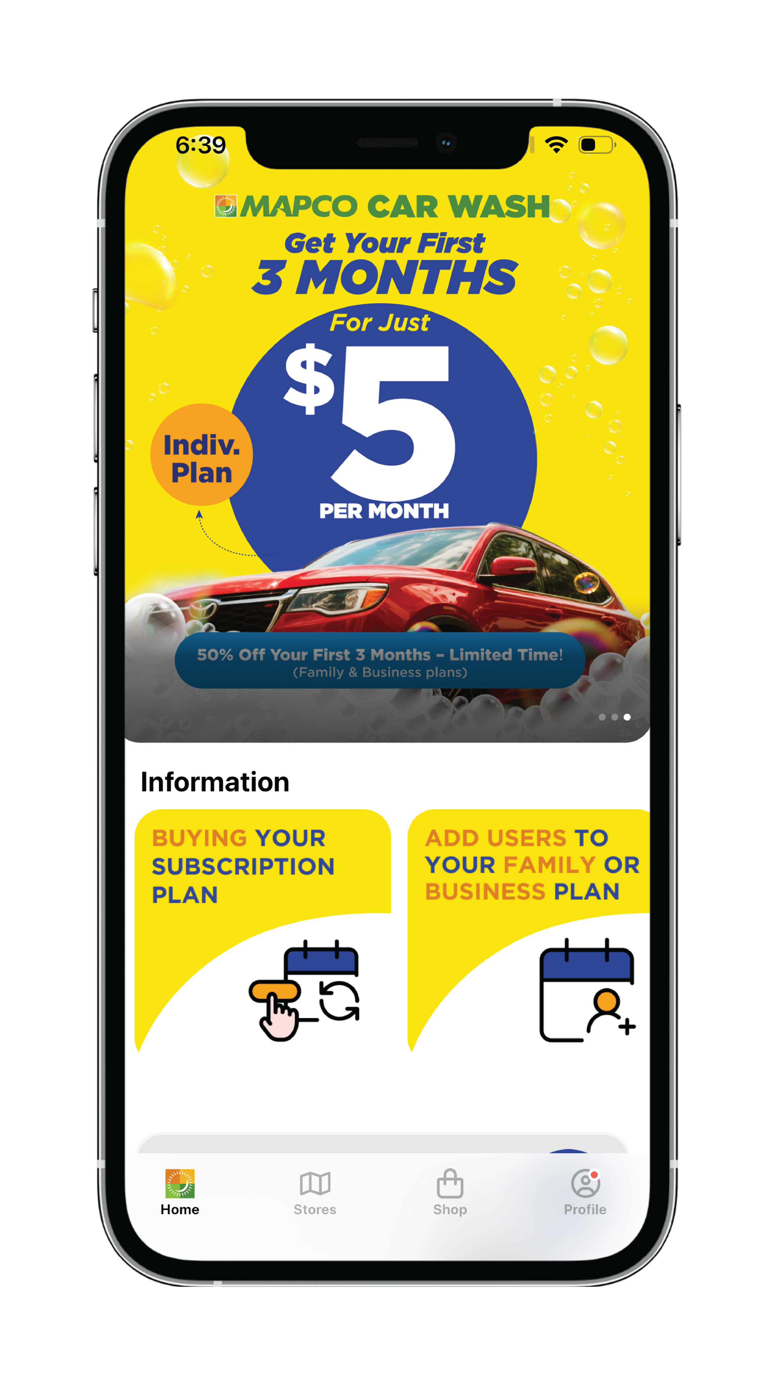 MAPCO Car Wash App - Home