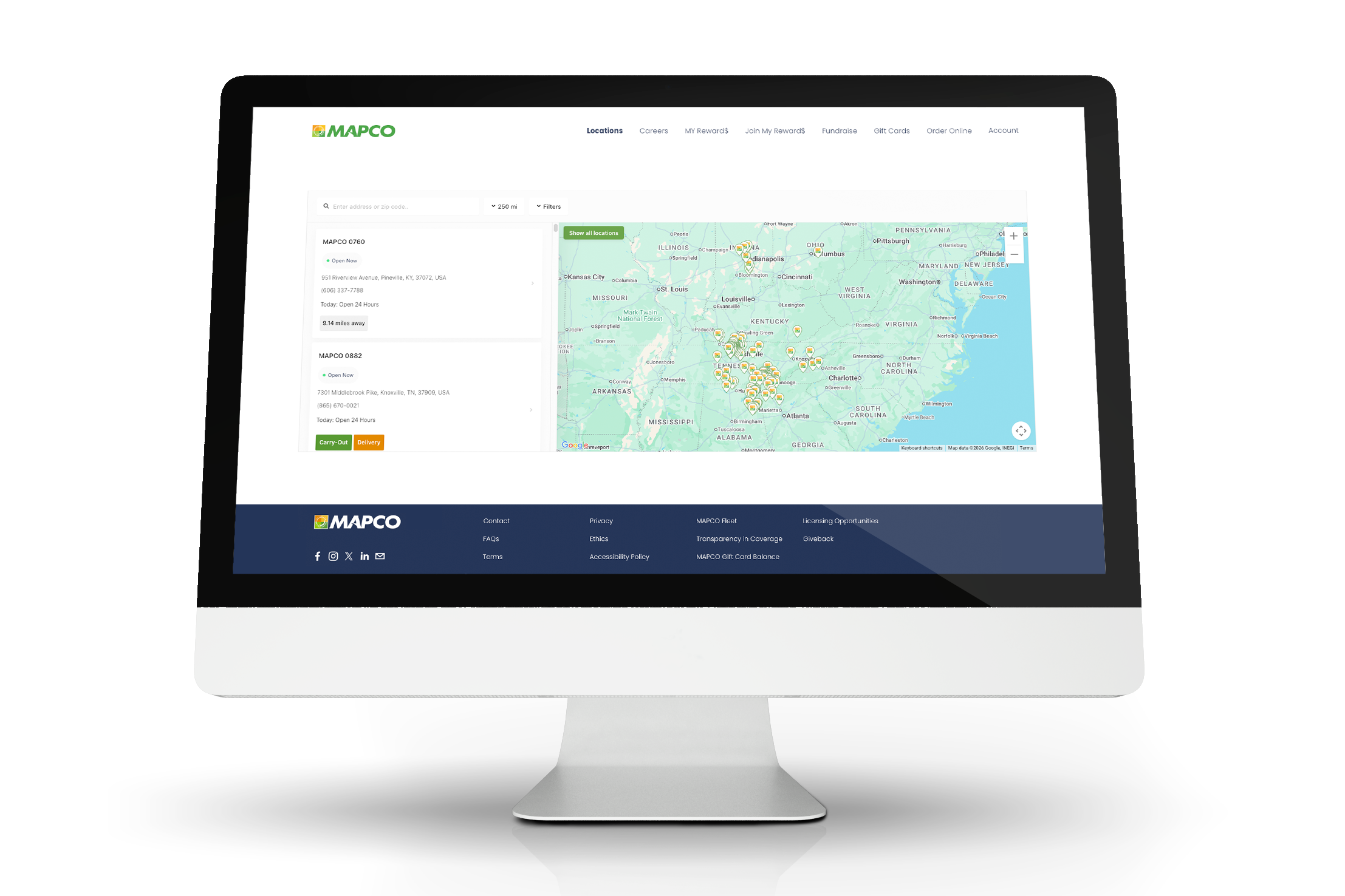 MAPCO Website - Locations