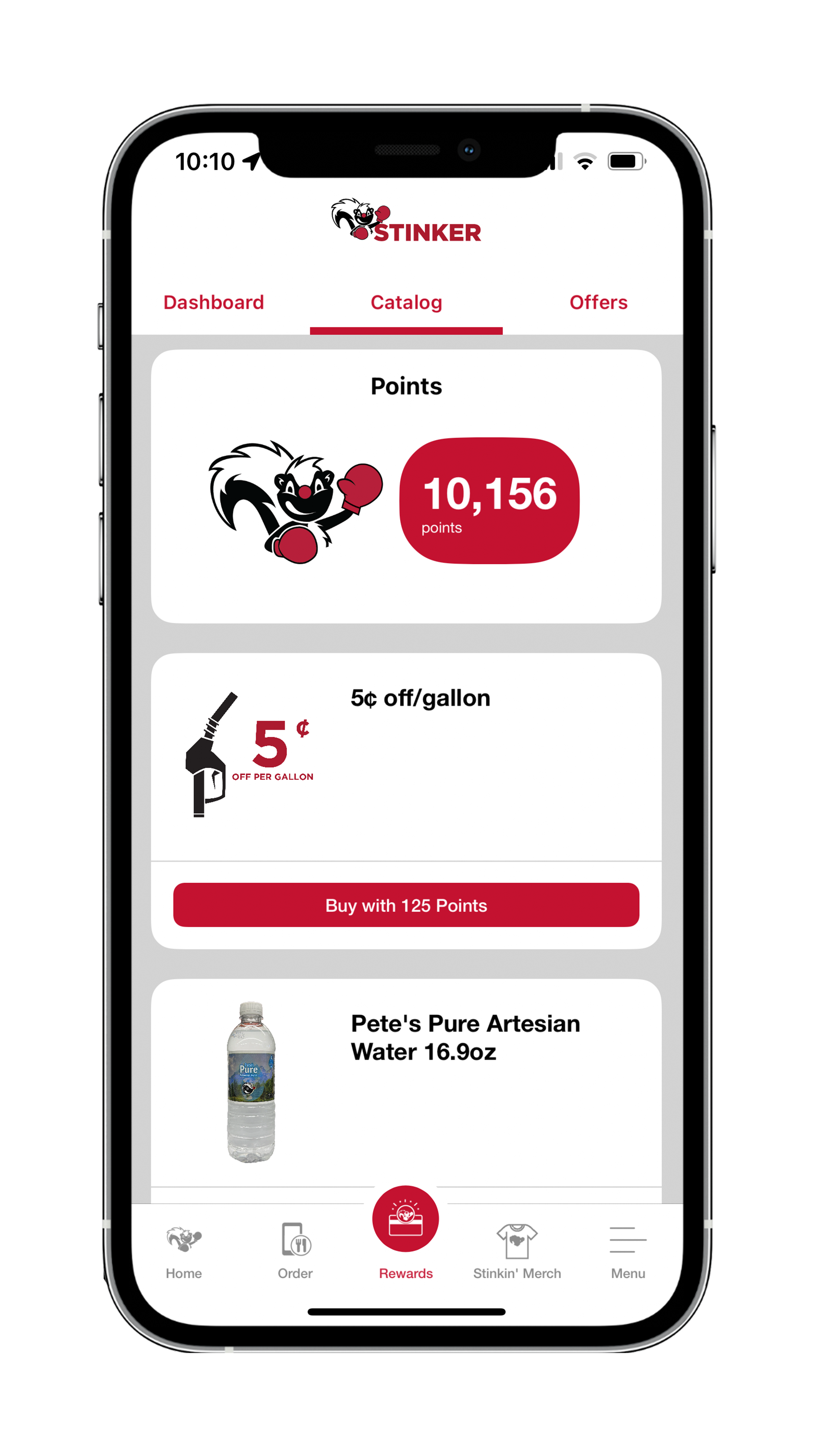 Stinker App - Dashboard