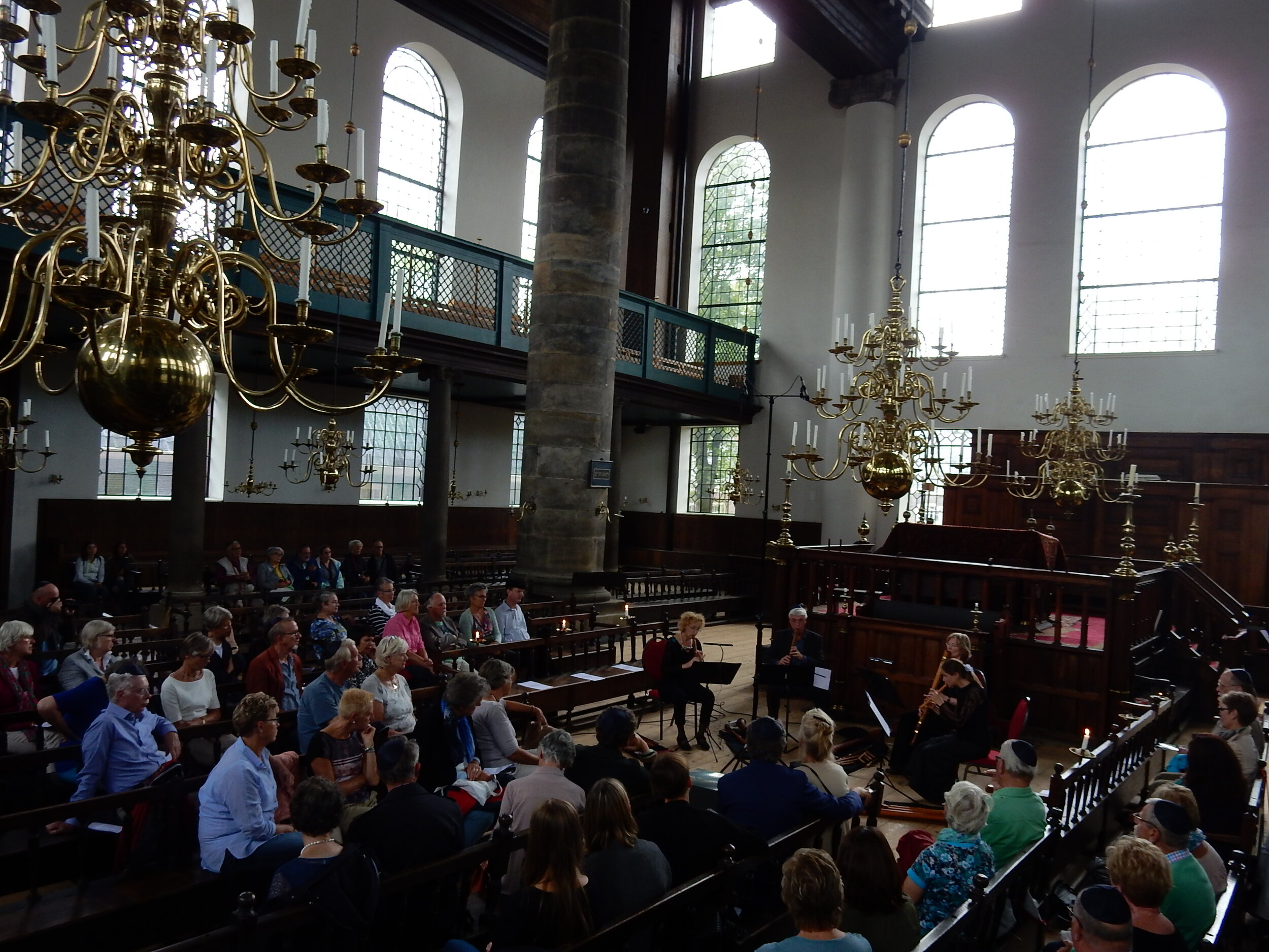 Recorder quartet performing at the Portuguese Synagogue