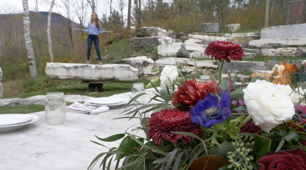Spinning on the marble bench while holding trays of hors d’oeuvres.
