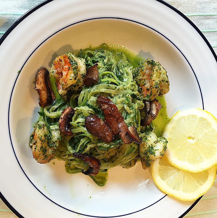 After cooking (see zoodles before below)