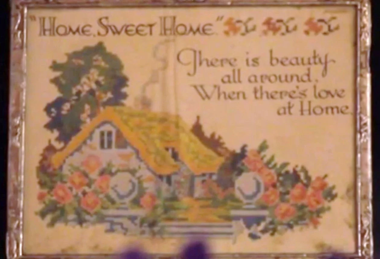 This little framed picture was one of many clippings and words of wisdom my grandmother had pinned to the wallpaper, a fixture of my childhood, and my mother's, too. 