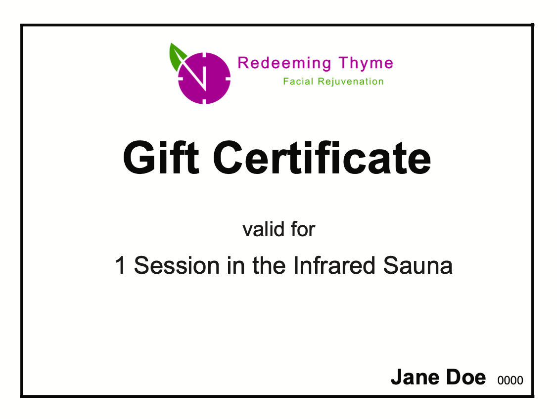 Gift Certificate: Infrared Sauna