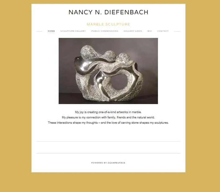 Nancy Diefenbach, sculptor, VT