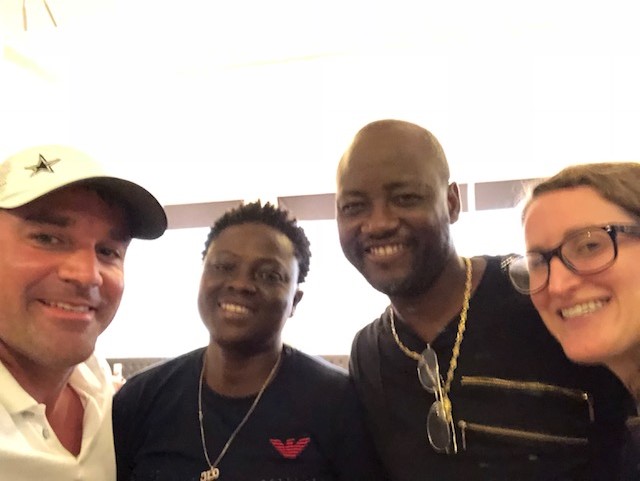From left to right: me, Jennifer Henshaw, Executive Coordinator Lesbian and Gay Association of Liberia (LEGAL), Stephen Mcgill Excutive Director of SAIL, Whitney Lieb