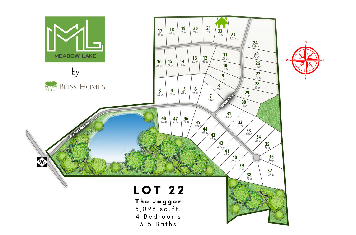 Meadow Lake Available Lots — Bliss Homes NC