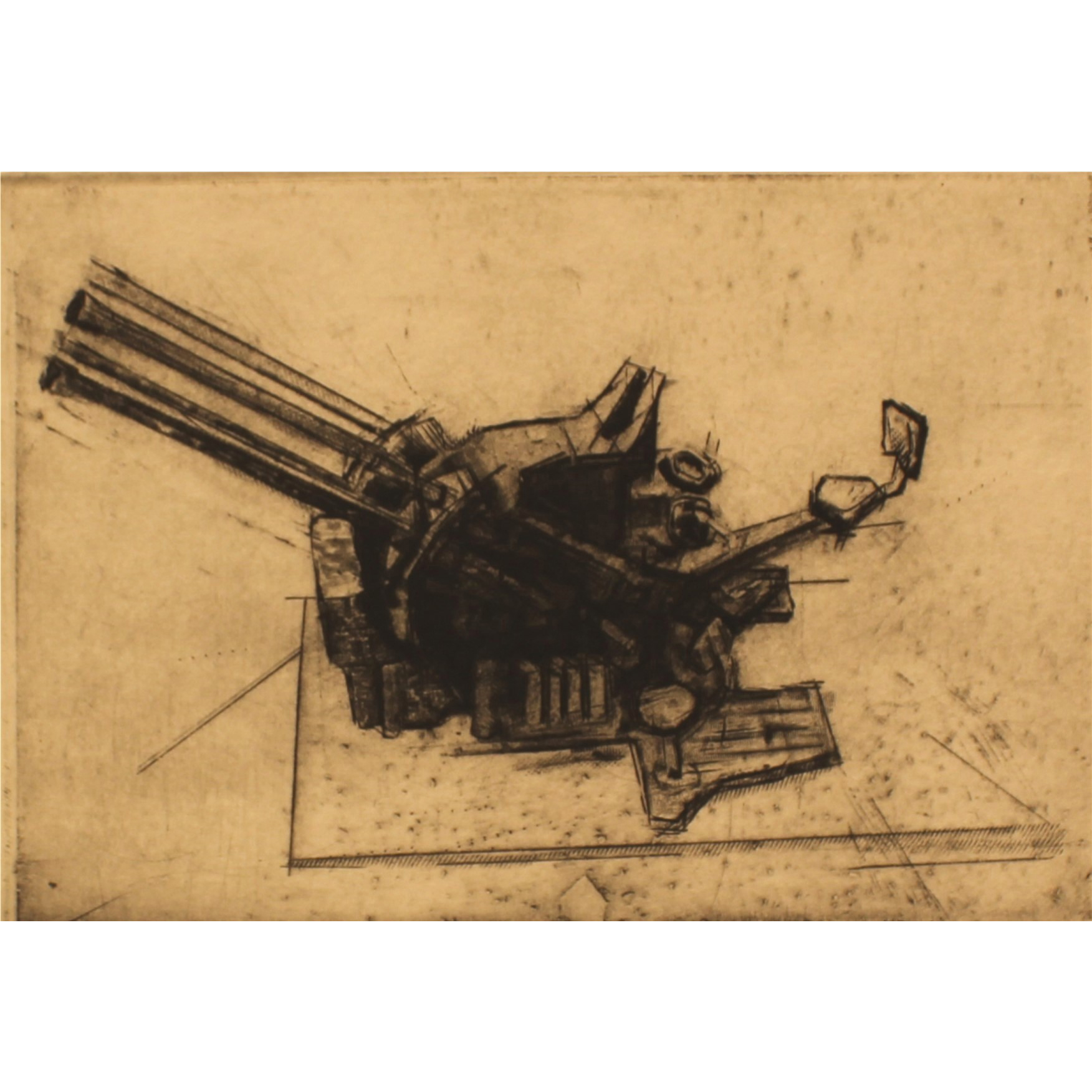 Todd Tremeer, Flak Gun, 2016, engraving & etching