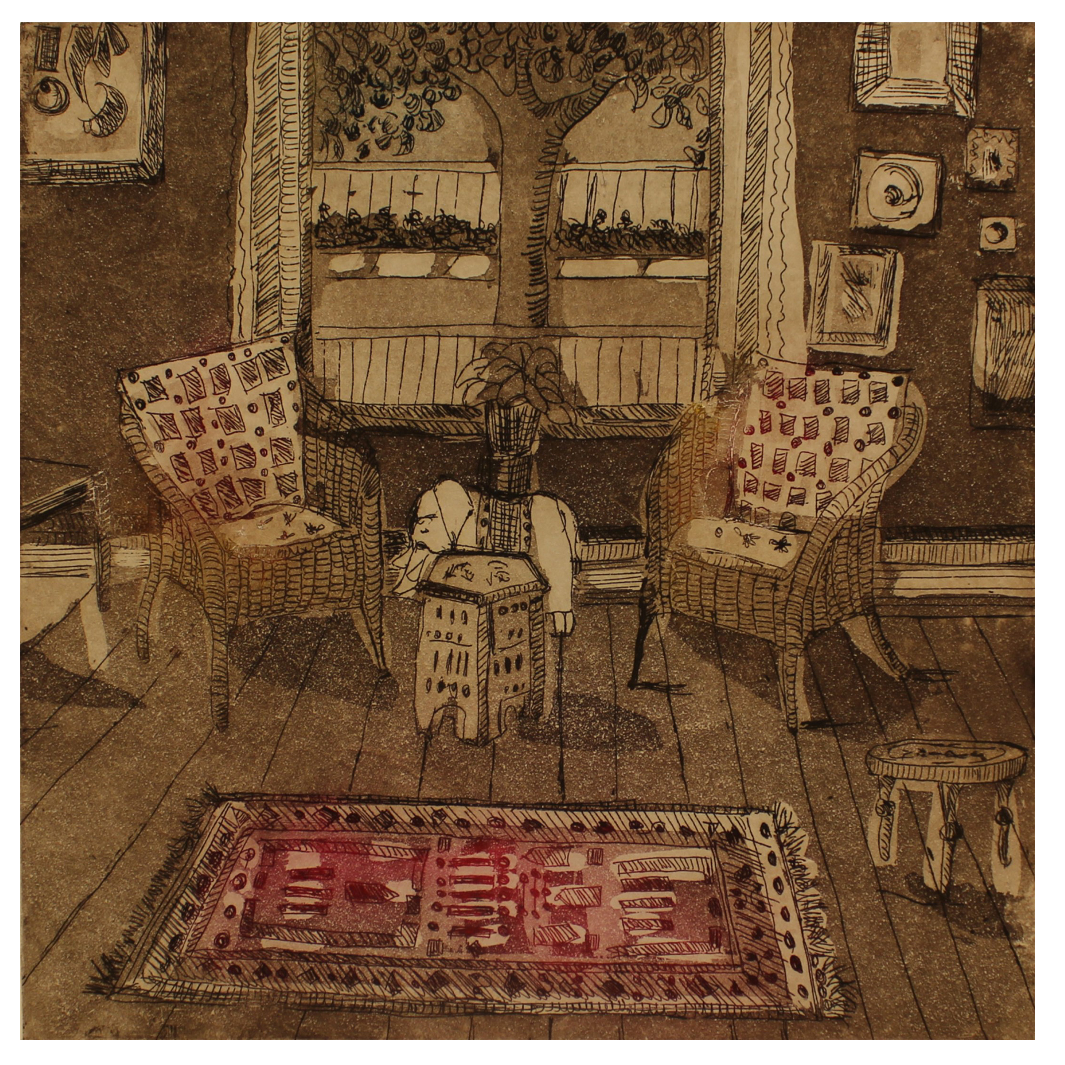 Brenda Fuhrman, Living Room, 2015, intaglio