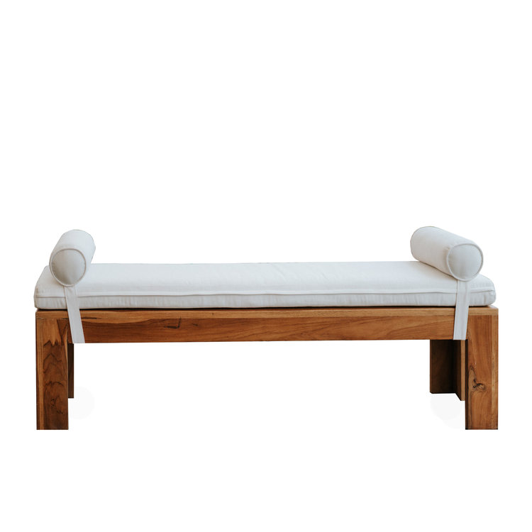 Teak Bench with Bolsters
