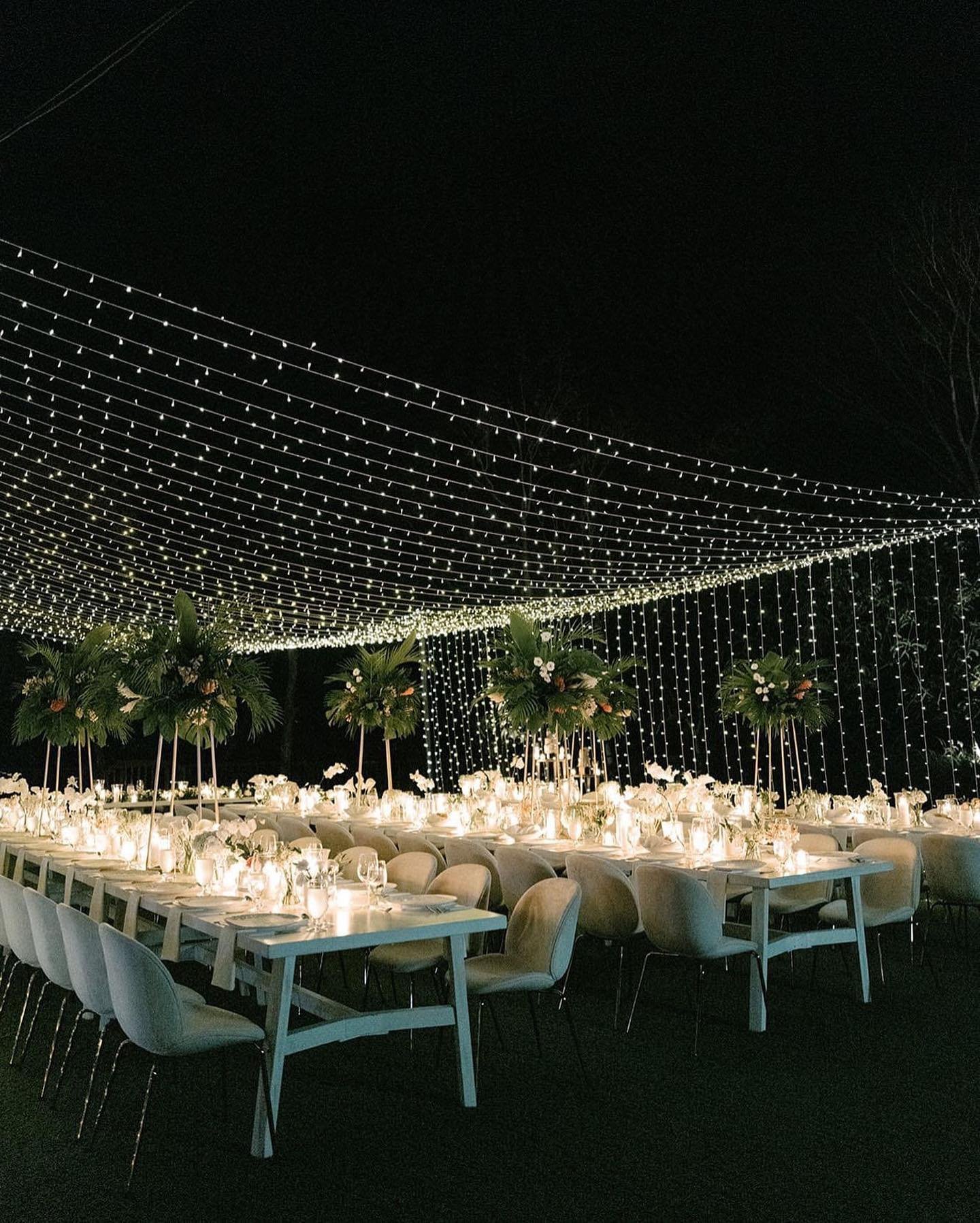 What an amazing event. This twinkle light installation spanned the width of 3 king imperial tables and included waterfall sides. We love how it turned out. Thank you to @419weddings for the trust. Thanks to @whitediamondphoto for the beautiful captur