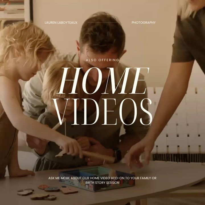Don&rsquo;t forget about our Home Video ✨add-on✨ ask me for more info on how to capture your family like this! 

Video shot by @samuelrichmann &amp; @treydillon 
Photos by @laurenlaboyteaux

&mdash;&mdash;&mdash;&mdash;
Lauren LaBoyteaux is a parenth