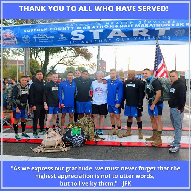 Thank you to all who have served! #veteransday #veterans #thankyouveterans #runglirc #suffolkmarathon #helpveterans #defendfreedom #longislandrunning #thankyou