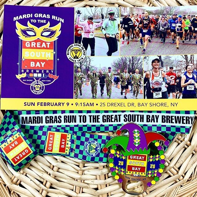 It&rsquo;s the BIG medal reveal for our 3rd Annual Mardi Grad Run to @greatsouthbay ! Earn this sweet, functional bottle-opening medal on a flat, fast 7.1 mile course, immediately followed by an amazing INDOOR post-race party with @tradewindstheband 