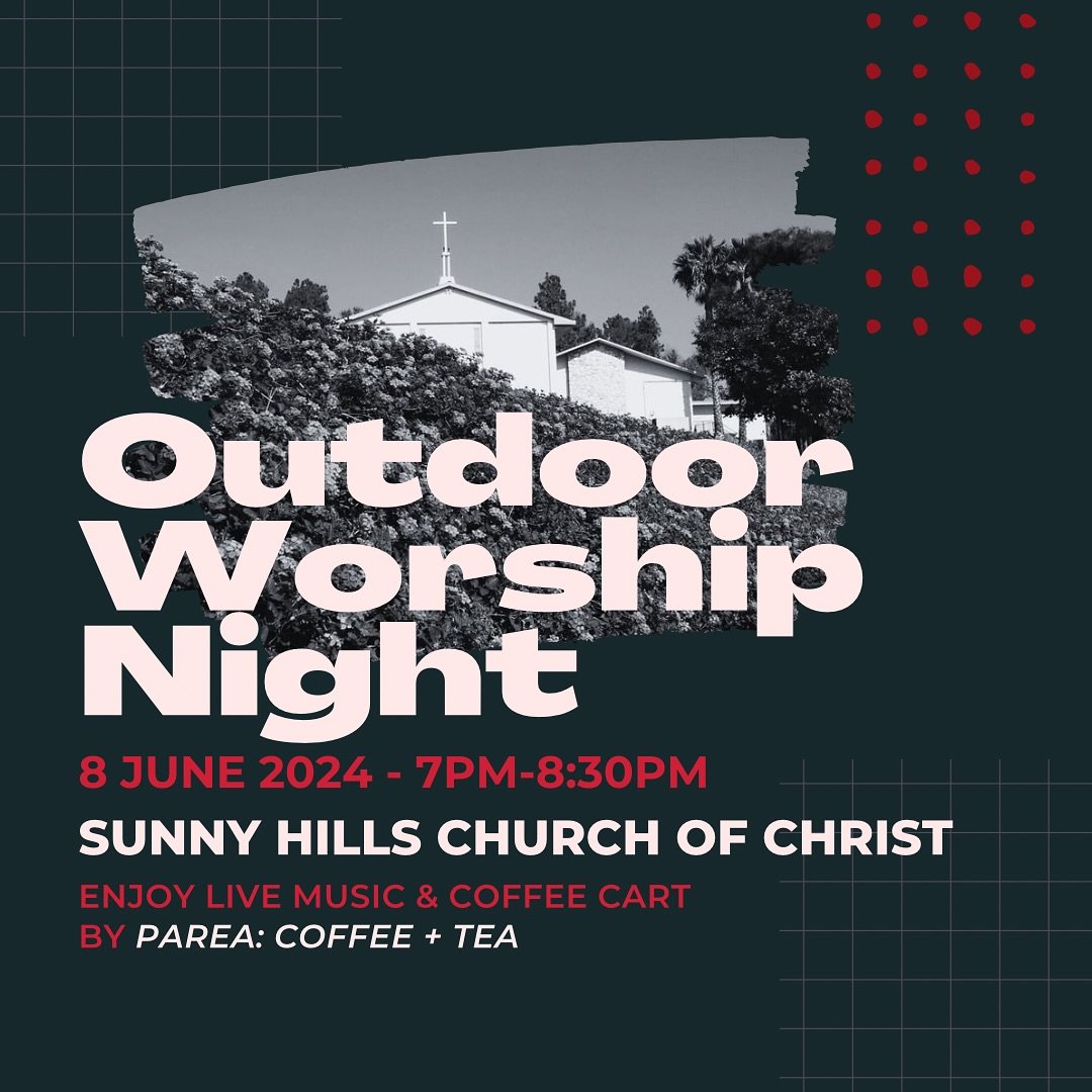 𝐎𝐮𝐭𝐝𝐨𝐨𝐫 𝐖𝐨𝐫𝐬𝐡𝐢𝐩 𝐍𝐢𝐠𝐡𝐭

Hi friends! We would like to invite you to an OUTDOOR WORSHIP NIGHT happening out on our beautiful, refurbished patio on JUNE 8TH AT 7PM! There will be live worship music AND a free coffee cart provided by PA