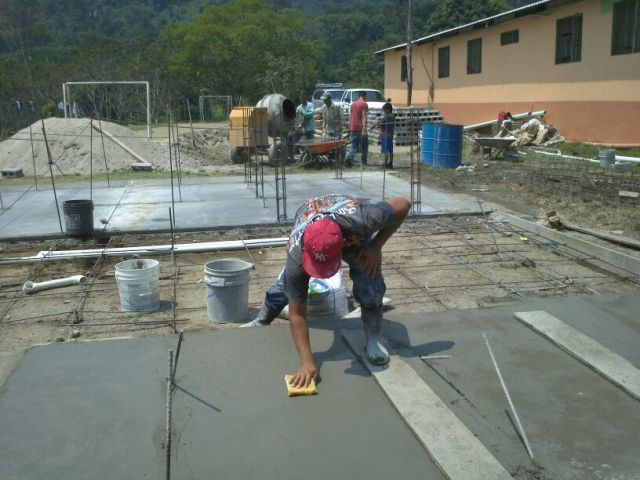 Pouring the slabs