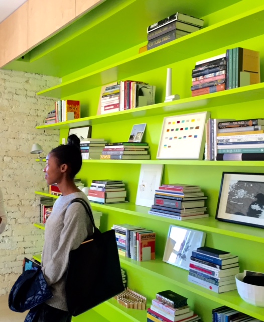 Lime green walls, they work in an apartment renovation. Photo by Ritu Saheb, Architect, AIA