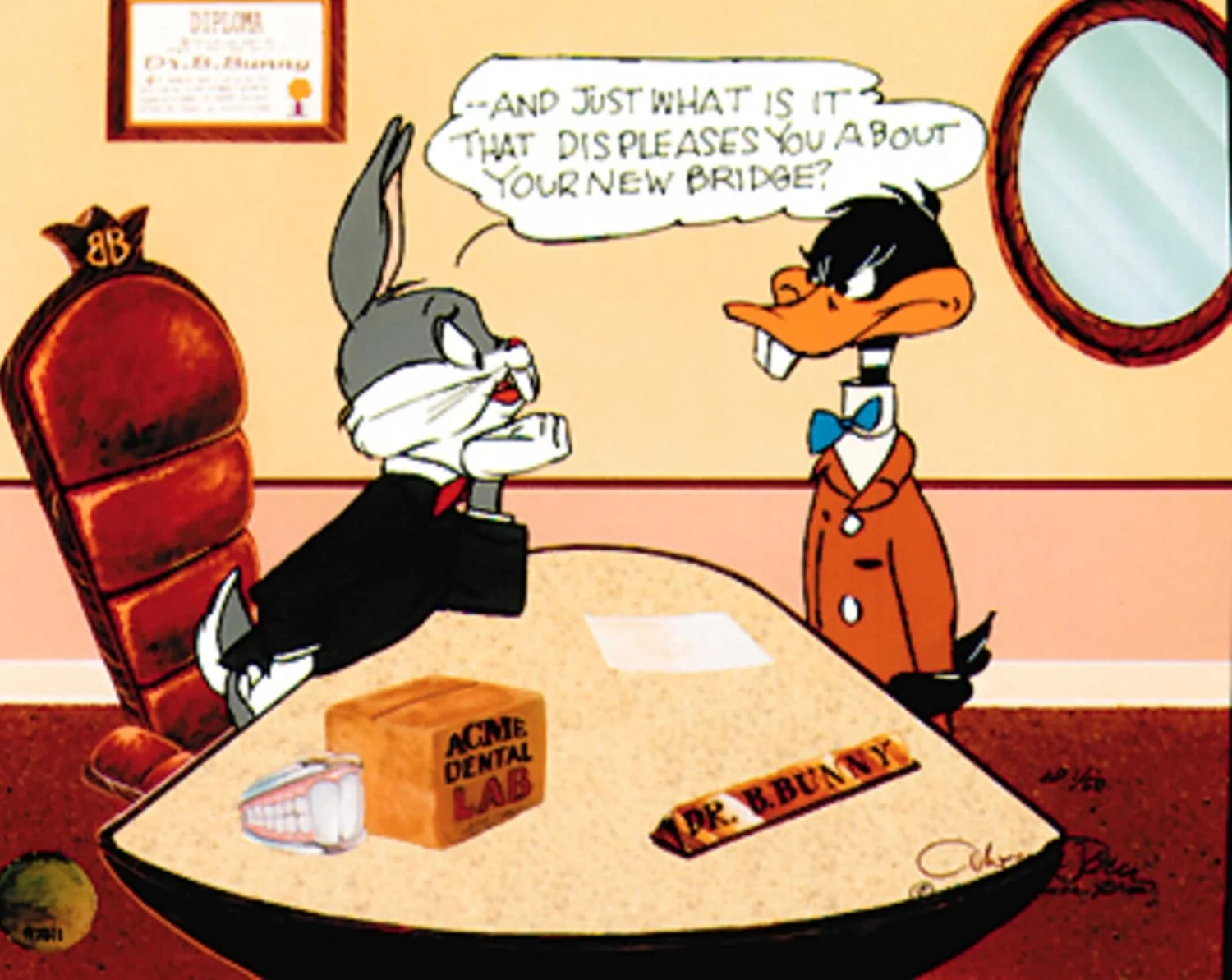 Bugs Bunny Daffy Duck - Dentist Art @ Chuck Jones Gallery — Chuck Jones  Catalog 2025, image size:1500x1193