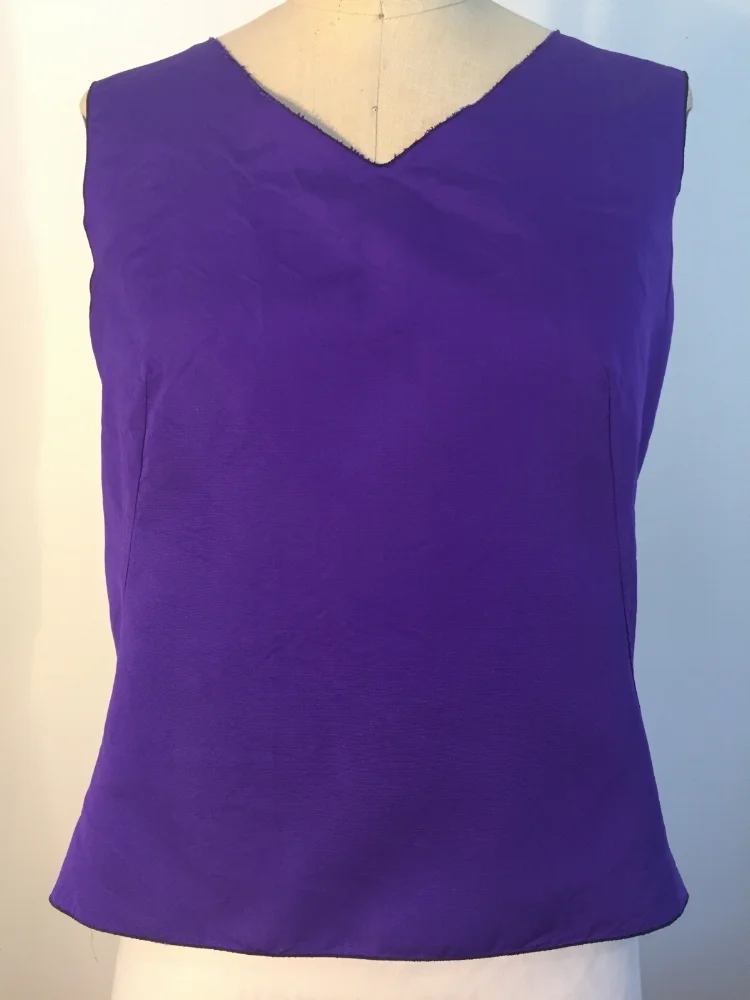 Zip Back Bell Top, French silk faille