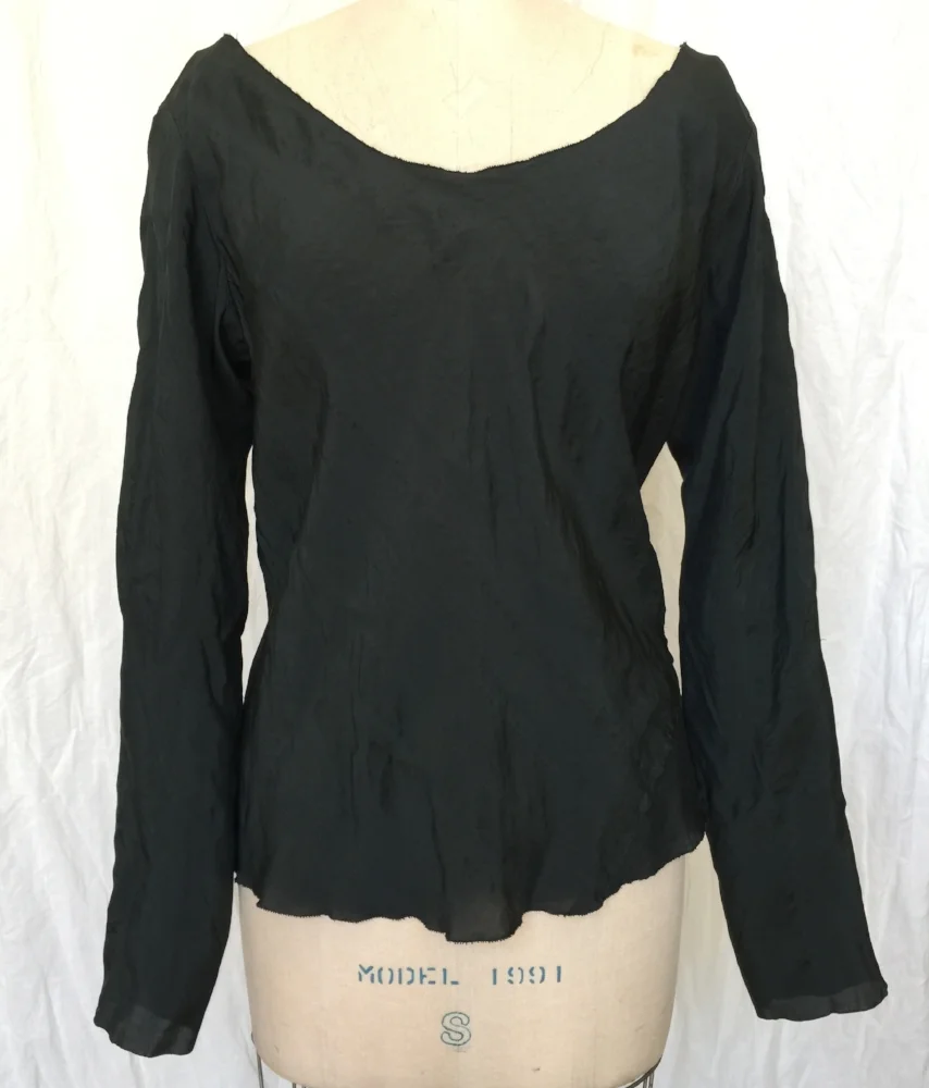 Long Sleeve Spiral Top, hand dyed silk