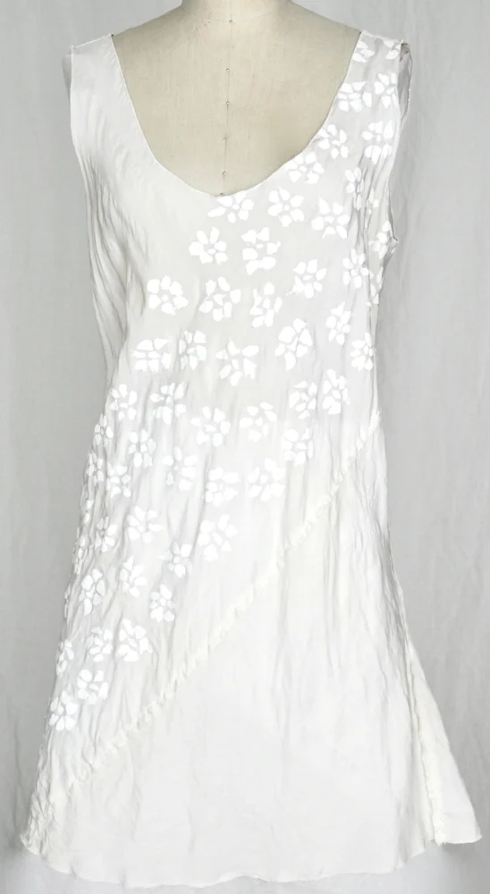 Short Spiral Slip, hand printed silk