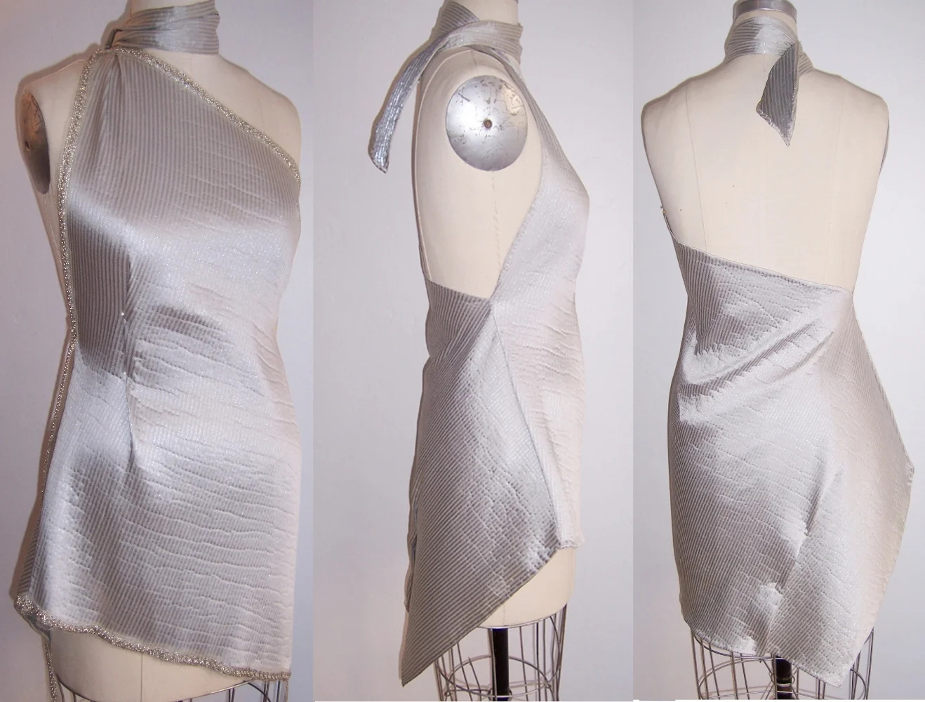 Pleated Italian silk and Lamé