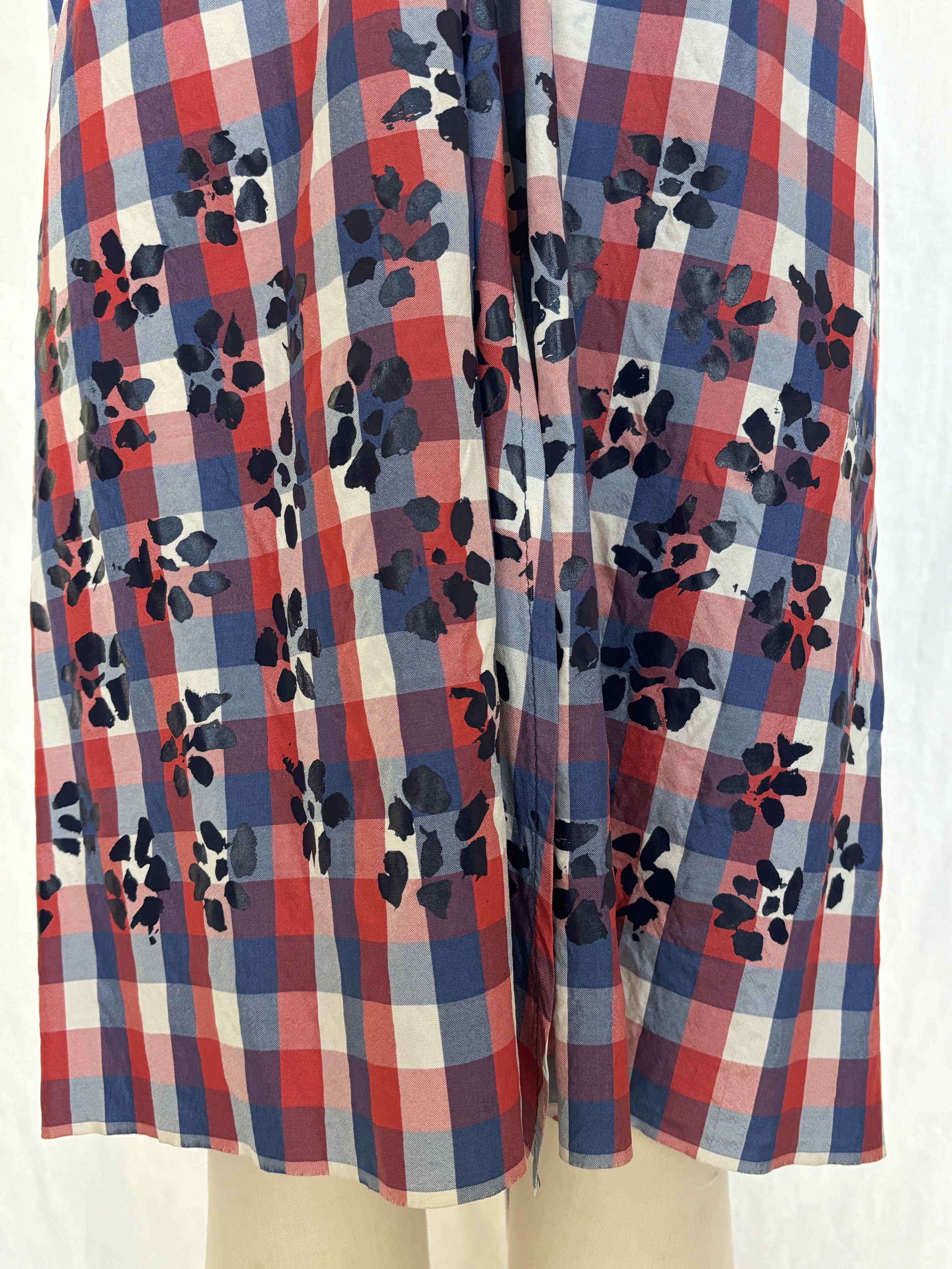 Printed Plaid Scrunchie Skirt