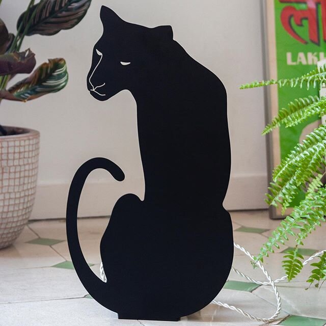 The Black Panther Lamp &ldquo;Way down,  deep beneath the forest canopy, the black sinuous grace of a majestic feline form sits, cool in the shadows of it&rsquo;s favourite tree. &ldquo; - Brand new from Goodnight Light studio
- Designed to free-stan