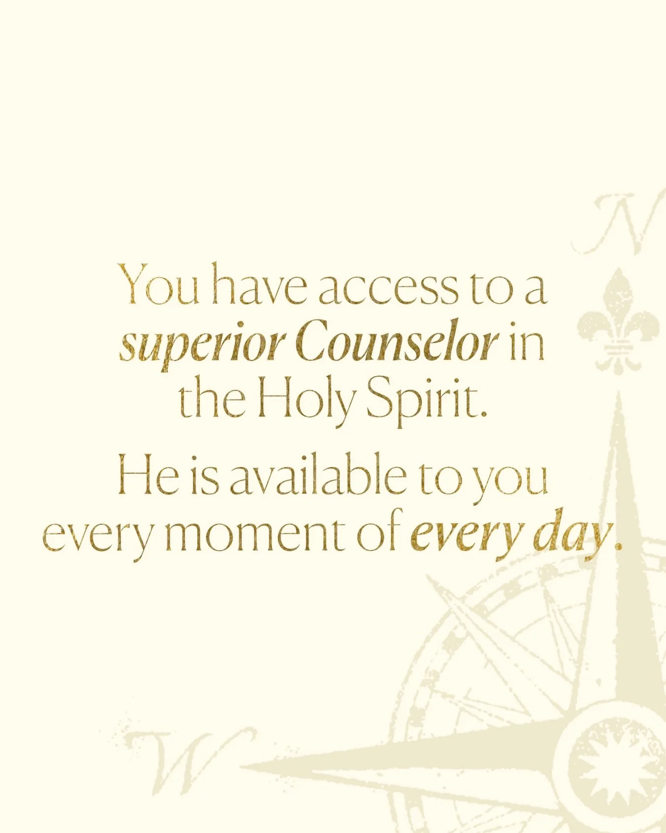 I&rsquo;m so grateful for wise counsel in our lives&hellip; the people who listen, guide, and help us navigate the challenges of life. But even the very best counselors have limitations. They can&rsquo;t be with us every moment, and they don&rsquo;t 