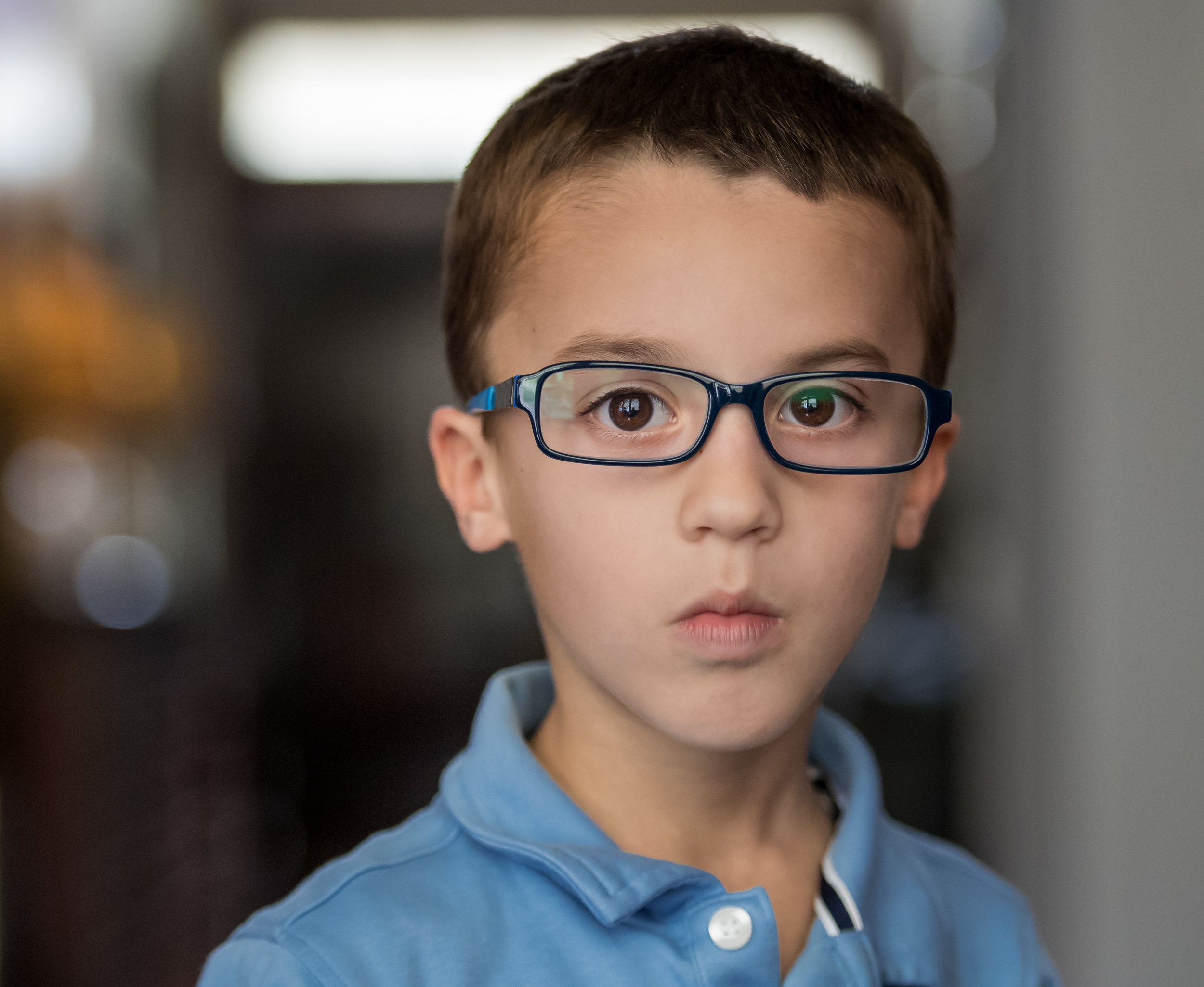He got glasses!