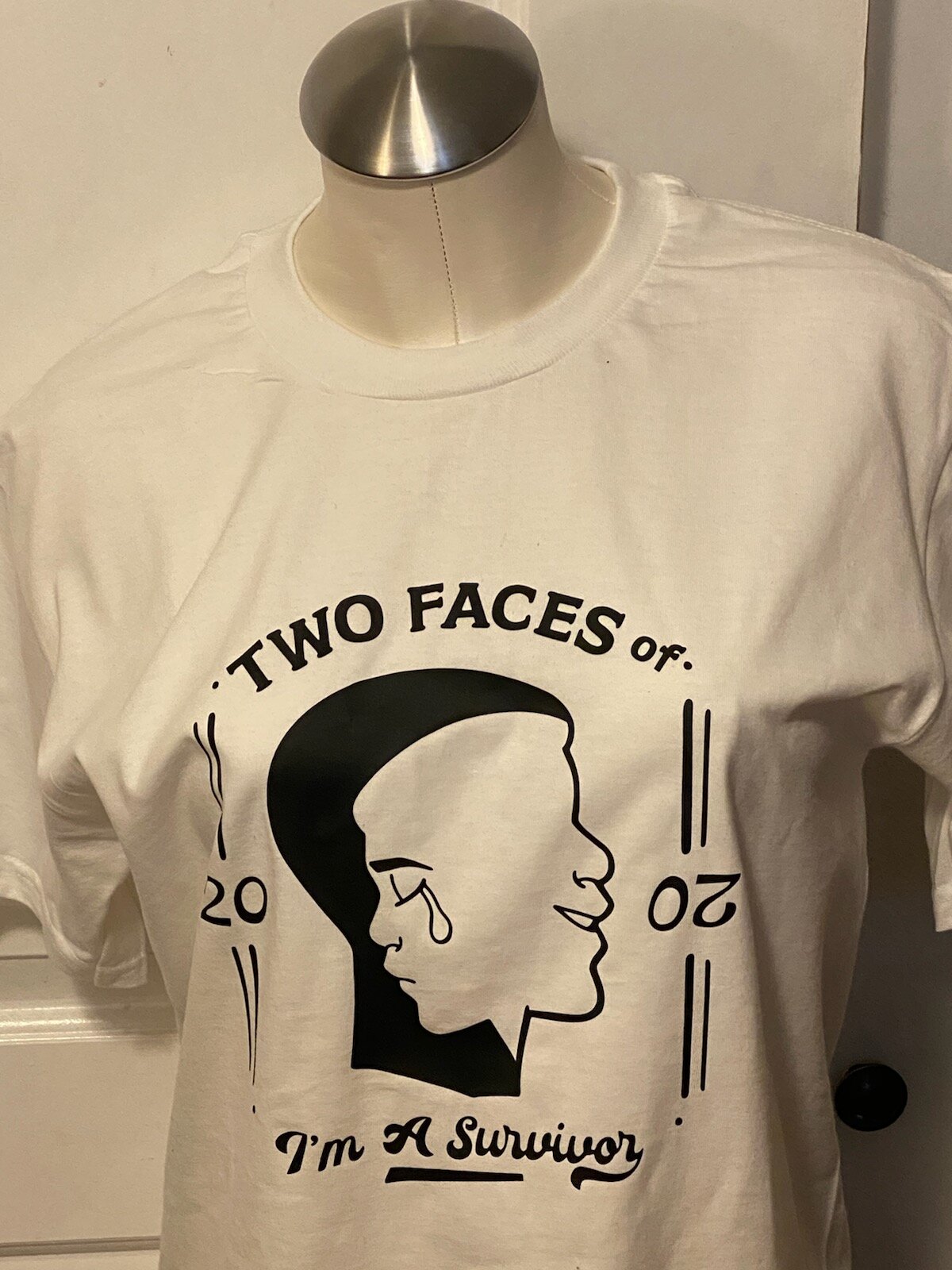 Two Faces of 2020 Survivor White Tee
