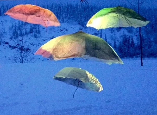 Installation at dusk 