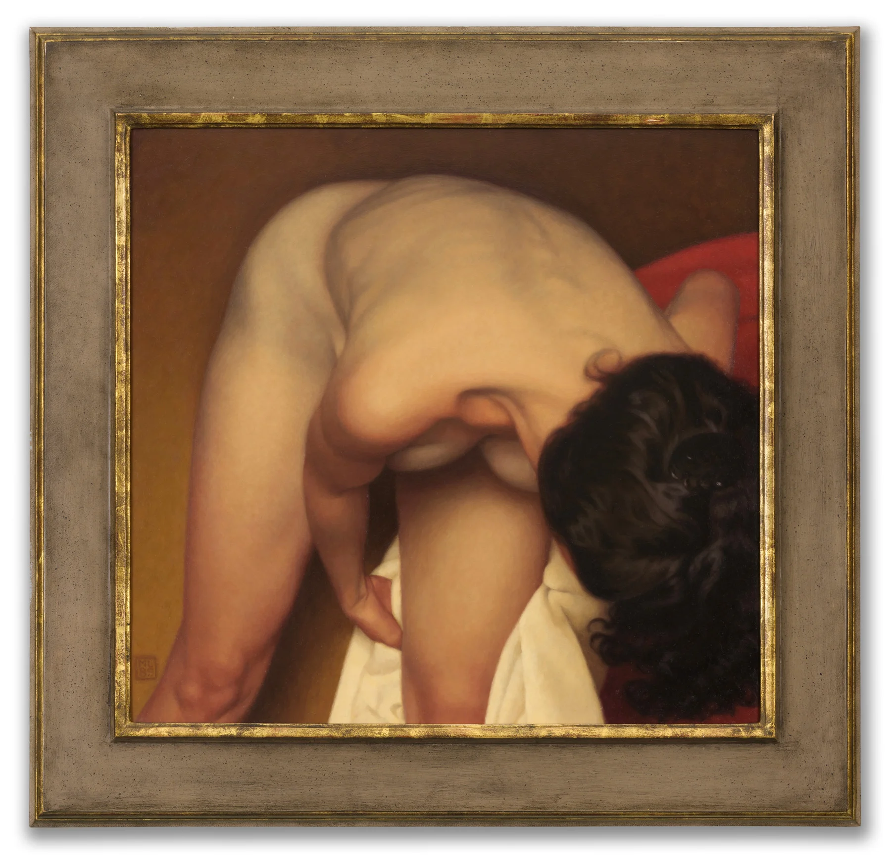 Michael Leonard, (British b.1933), Female Bather on Gold II, 1989.