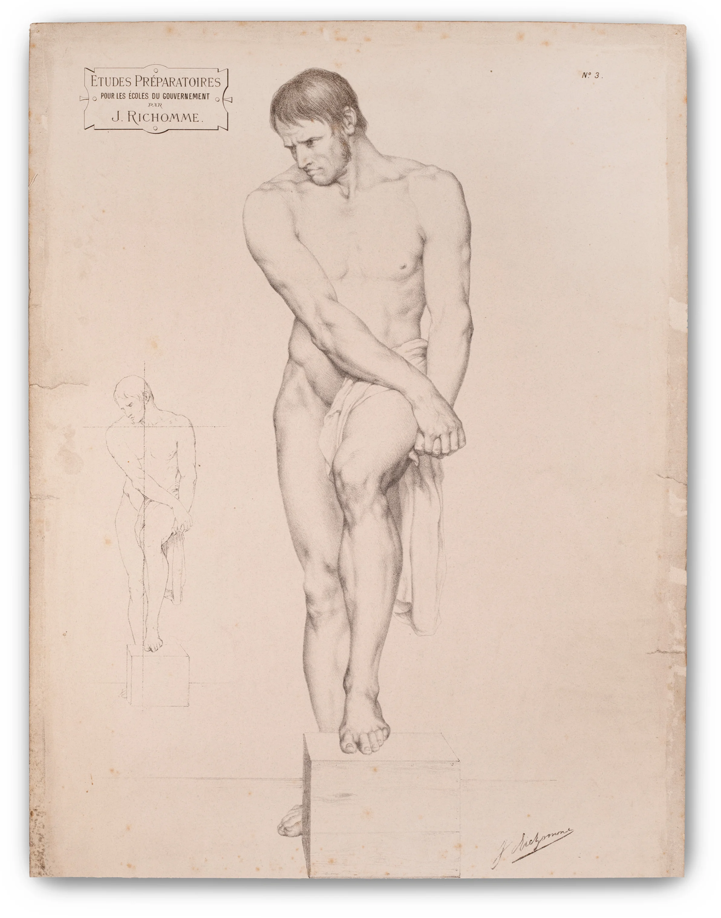 Jules Richomme, (French 1818-1903), Male Figure Study.