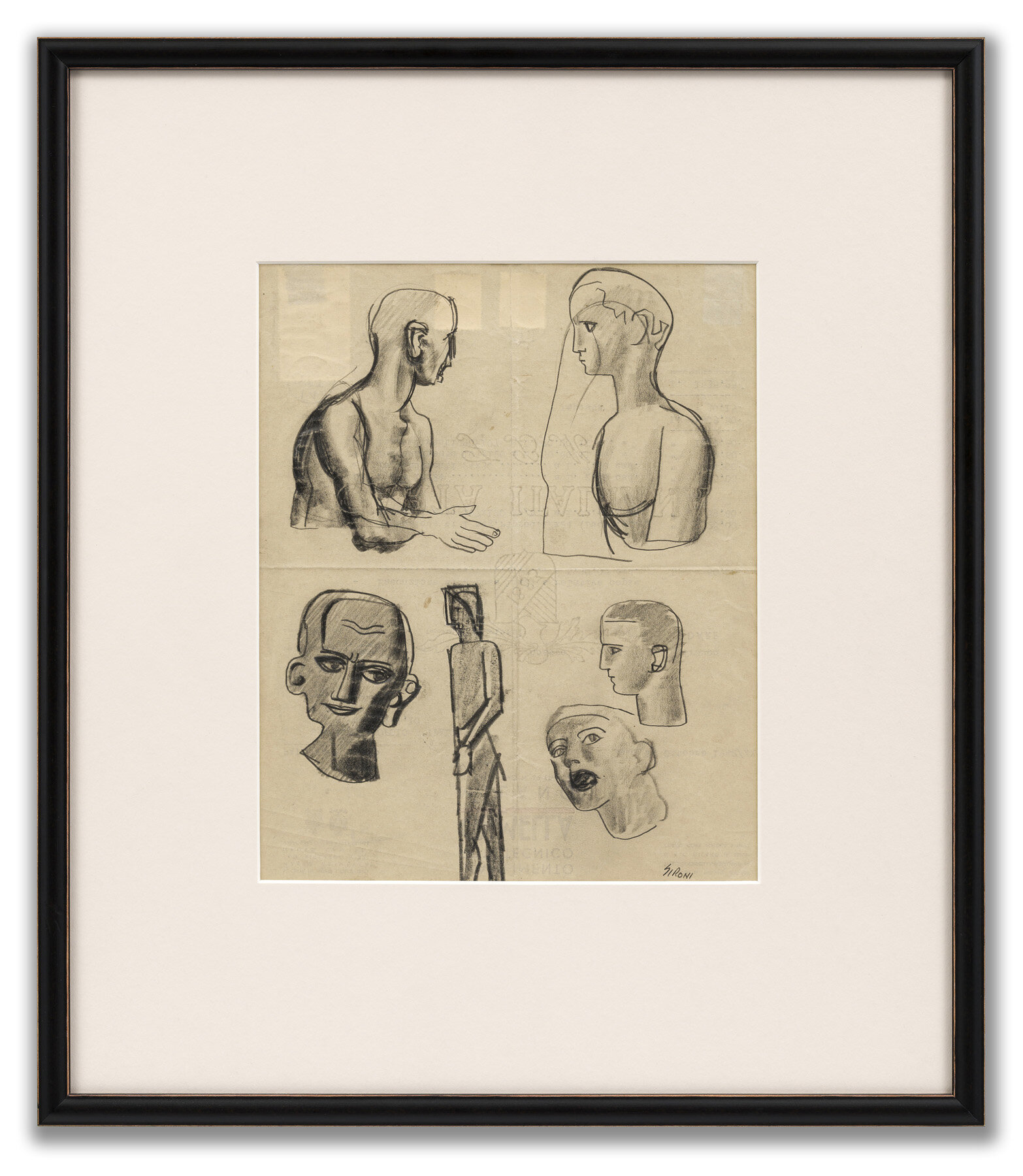Mario Sironi (Italian 1885-1961), Male Figure Studies, c.1945