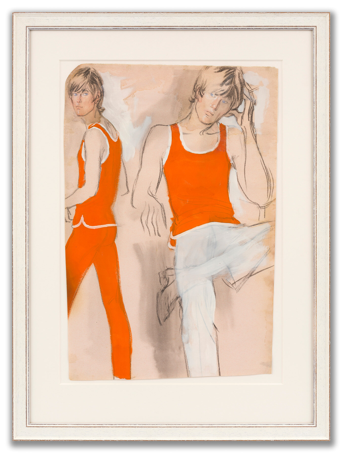 Brian Stonehouse, M.B.E., (British 1918-1998), Orange Vests, c.1975